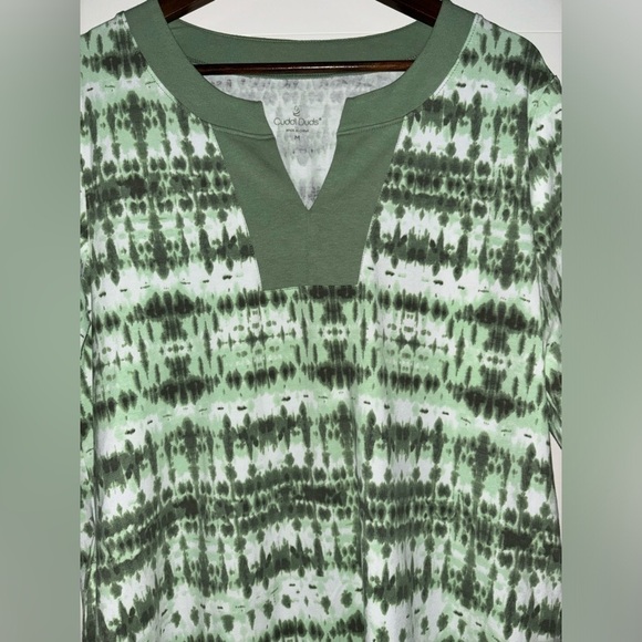 Cuddl Duds Caftan Crewneck Tie‎ Dye Dress Semi-Fit Loungewear Women M Cottonwear - Picture 4 of 7